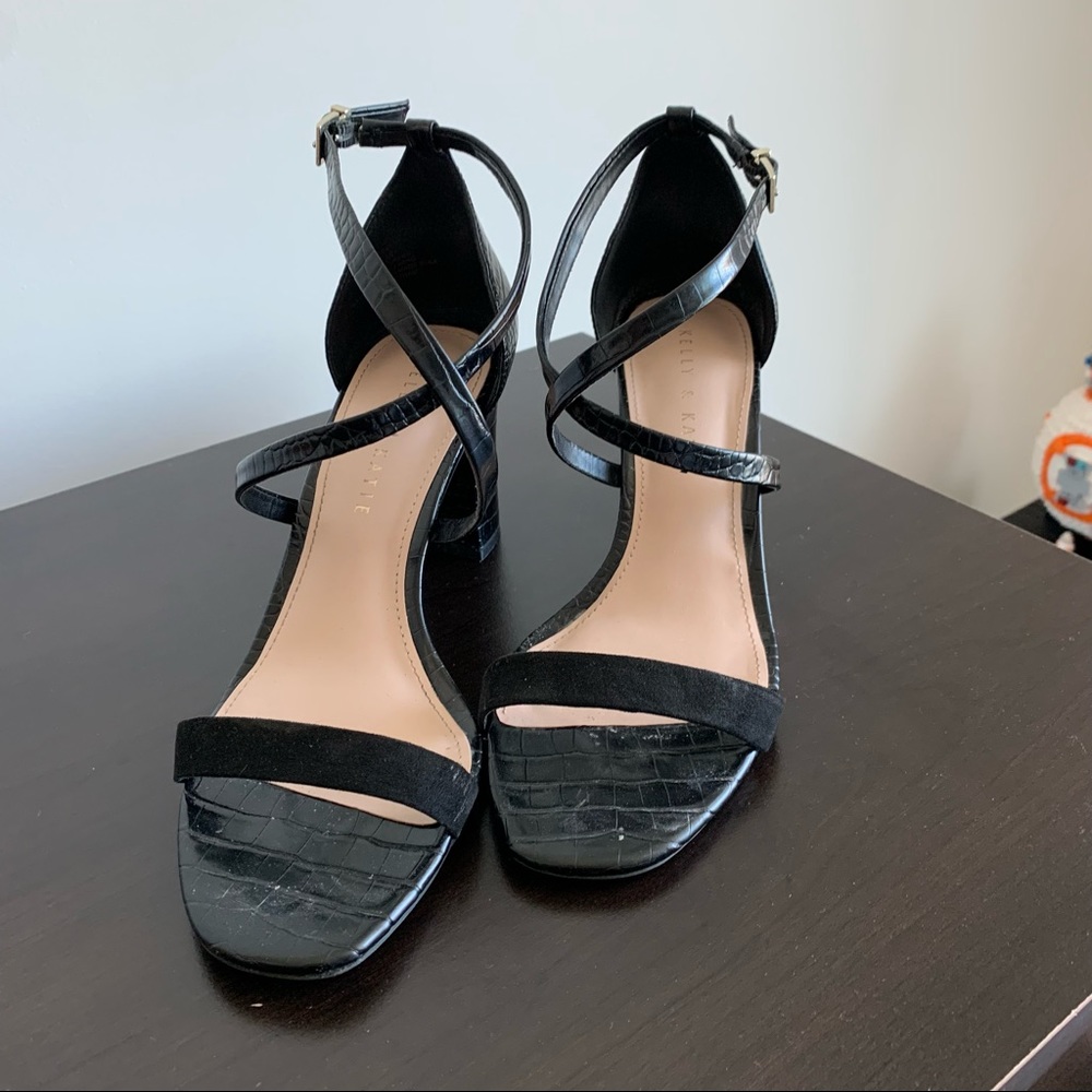 Black Strappy Heels - Size 8